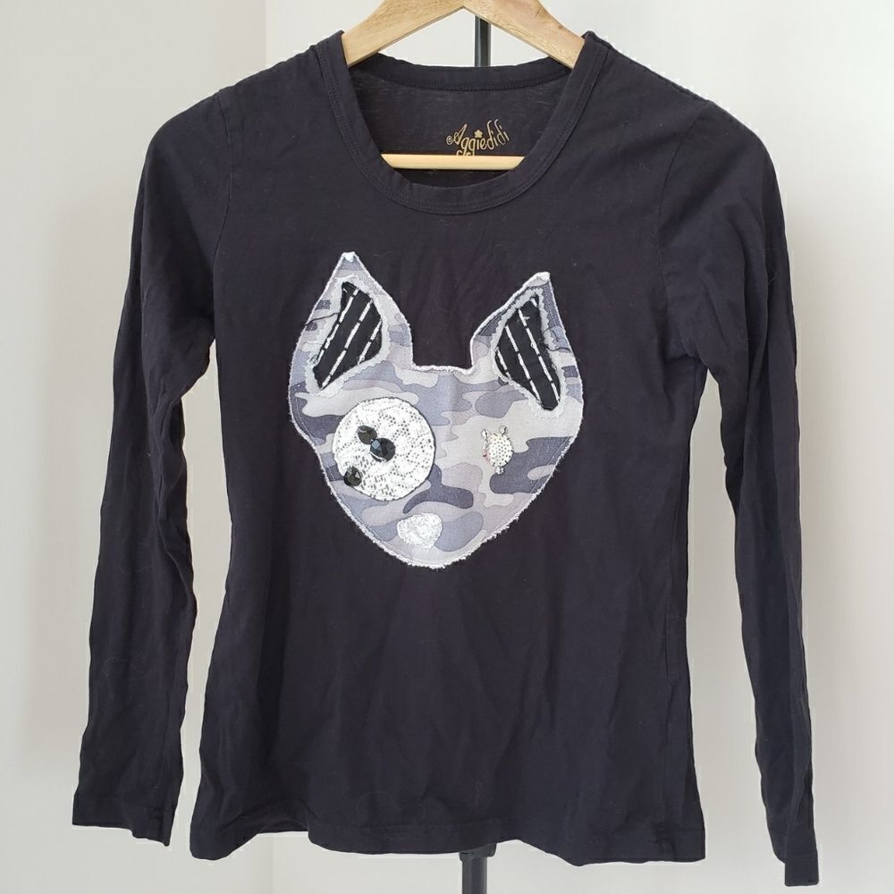 2/$20 Vintage Y2K 90s top woman tee black